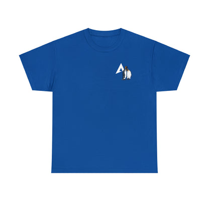 Penguin digital art illustration blue t-shirt front