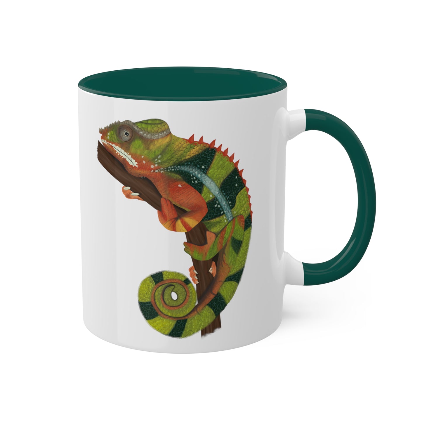 Chameleon digital art mug cup illustration