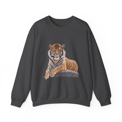 Digital Art tiger illustration grey sweatshirt